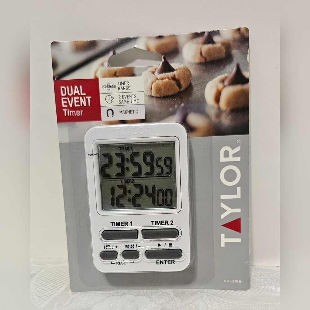 New Taylor Dual Event Magnetic Digital Timer With Clock